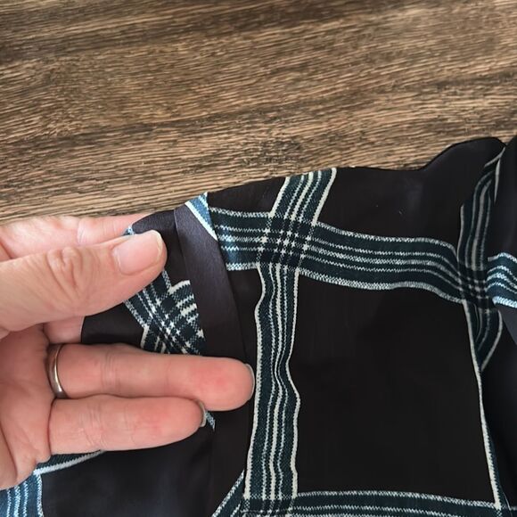 Alc silk plaid long sleeve button up blouse xs - Picture 9 of 12
